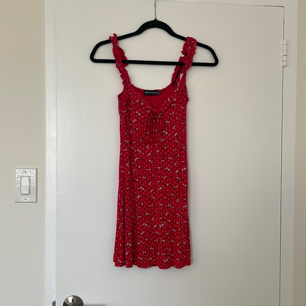 Floral Red Dress